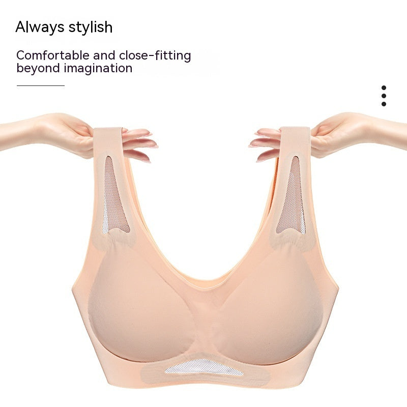 Women's Fashion Hollowed-out Mesh Seamless Sport Push Up Bra