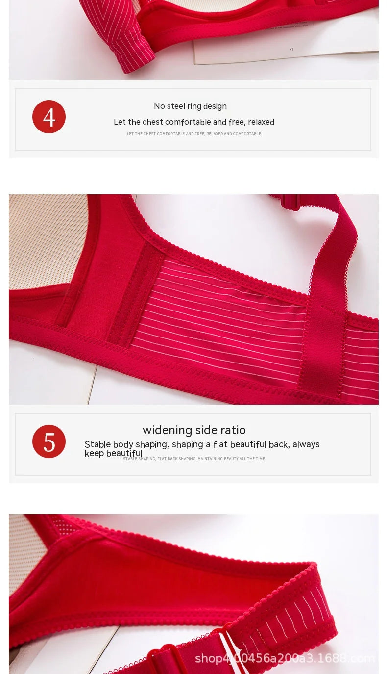 Women Large Size Nylon Brassiere Female Thin Anti-slip Brassiere Ladies Gathering Without Steel Ring Underwear Women Comfort Bra